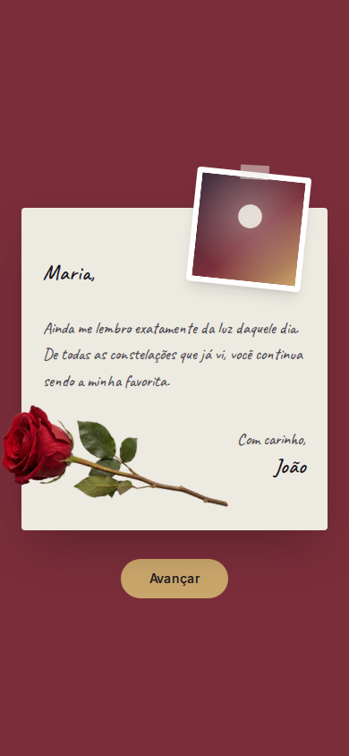 Tela da carta final